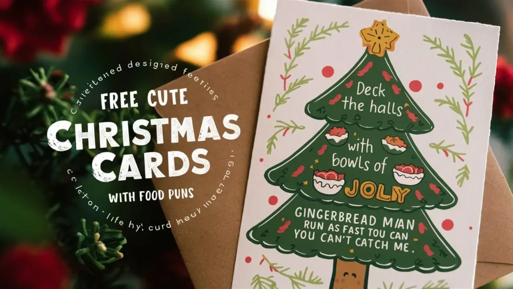 Free Cute Christmas Cards with Food Puns